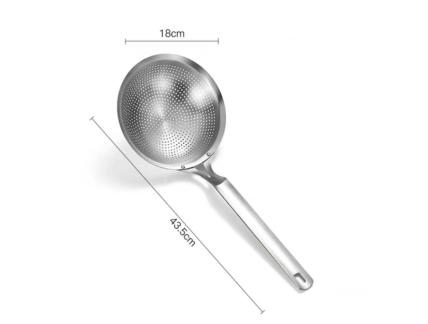 Stainless Steel Handheld Perforated Spoon Style Skimmer (5.5-7" Diameter)