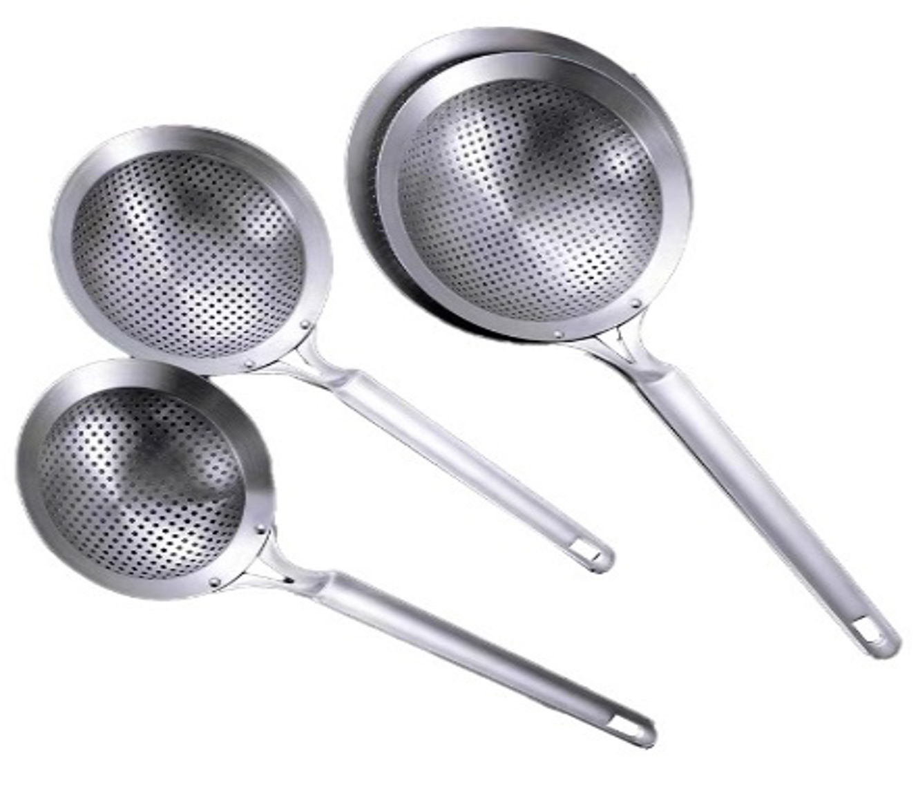 Stainless Steel Handheld Perforated Spoon Style Skimmer (5.5-7" Diameter) - Chefcoca