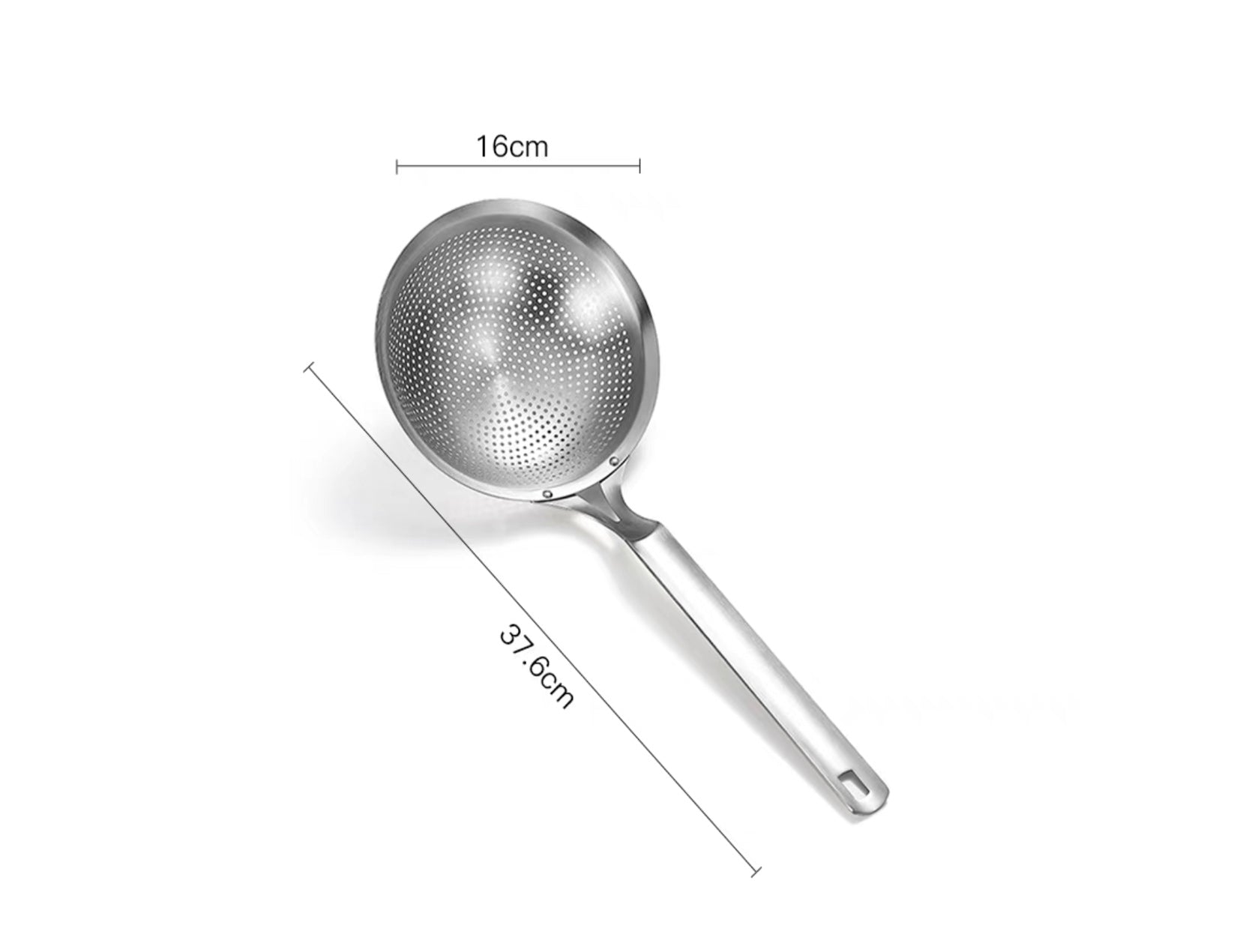 Stainless Steel Handheld Perforated Spoon Style Skimmer (5.5-7" Diameter)