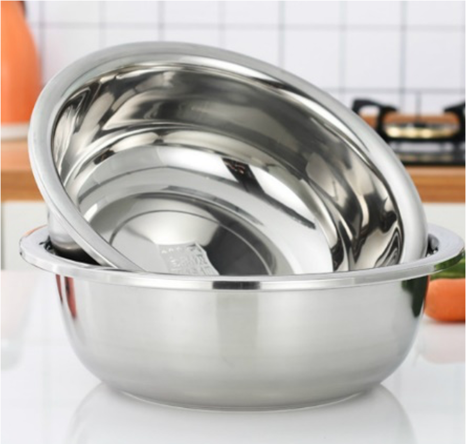 Heavy Weight Flat Bottom Stainless Steel Mixing Bowl