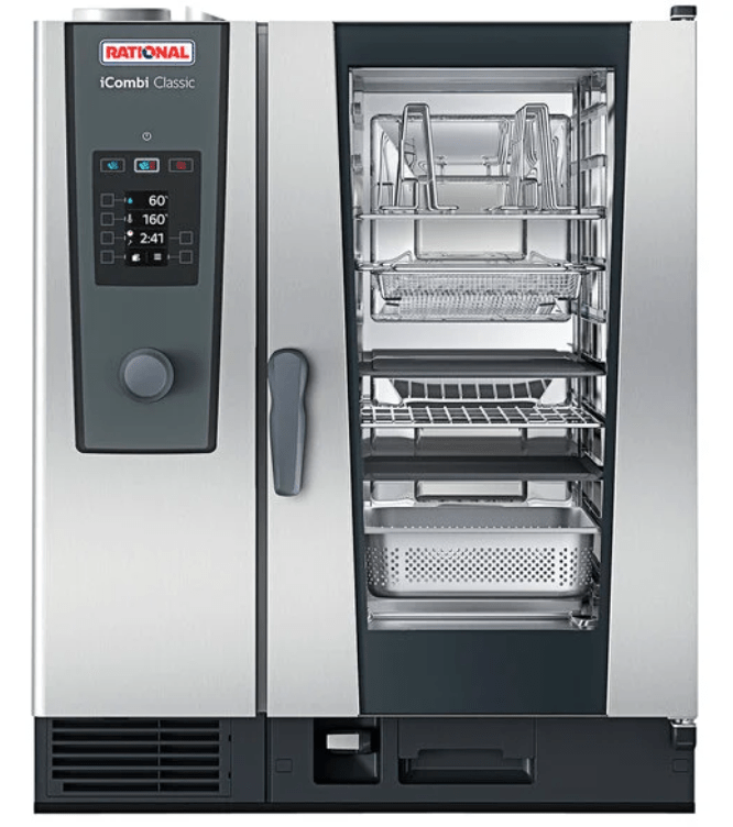 Rational iCombi Classic Single 10-Half Size Natural Gas Combi Oven with ClimaPlus Technology- 120V - Chefcoca
