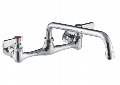 Sub-equip,C-Z12,Wall-mounted Faucet with 8" Centers and 12" Swing Spout with Ceramic Cartridges - Chefcoca