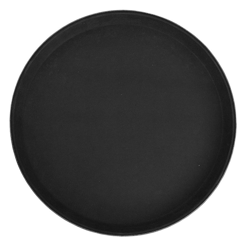 Black Round Non-skid Fiberglass Serving Tray (11" - 16" Diameter)