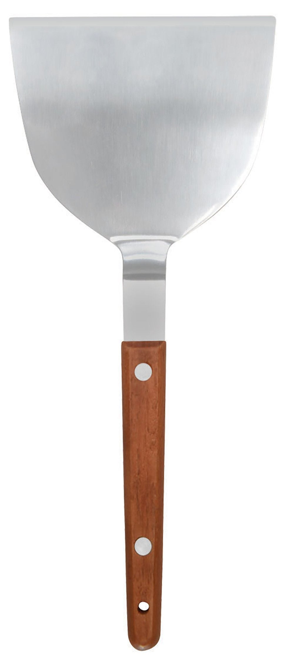 Offset Teppanyaki Turner with Wooden Handle, 4"x 3-1/2" Blade - Chefcoca