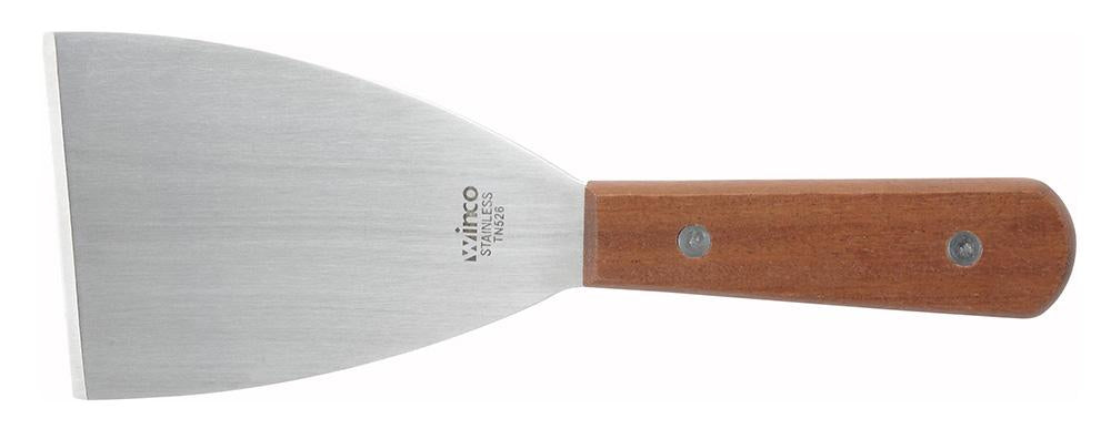 Scraper with Wooden Handle, 4-3/8" x 3" Blade - Chefcoca