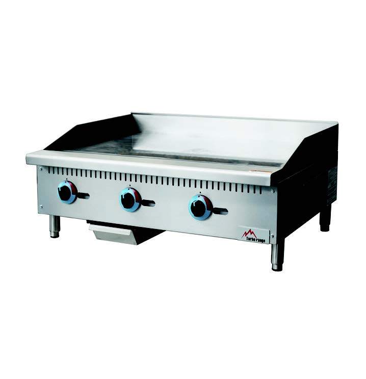 Turbo Range 3/4" Plate Natural Gas Manual 36" Griddle - Chefcoca