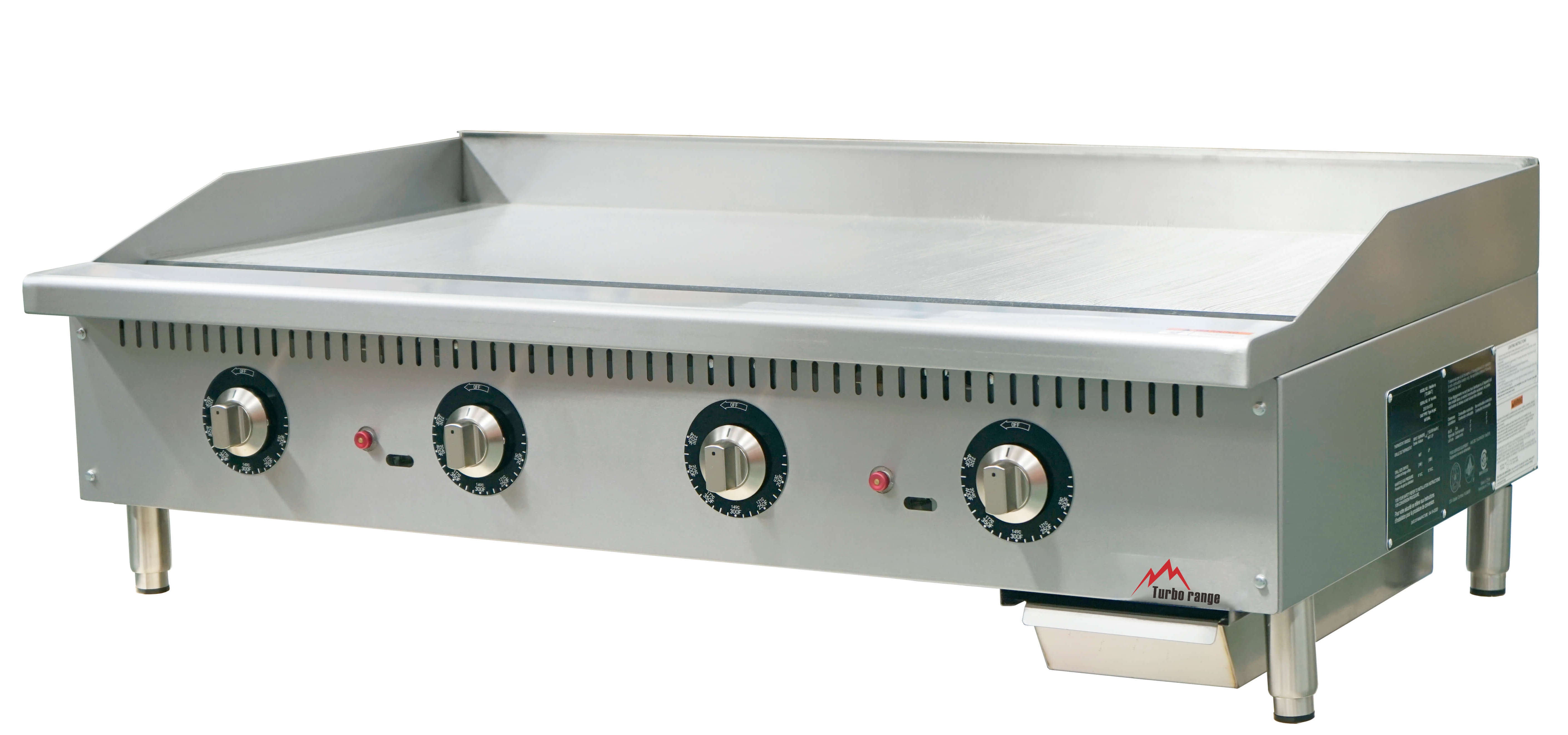 Turbo Range 1" Plate Natural Gas Thermostatic 48" Griddle - Chefcoca