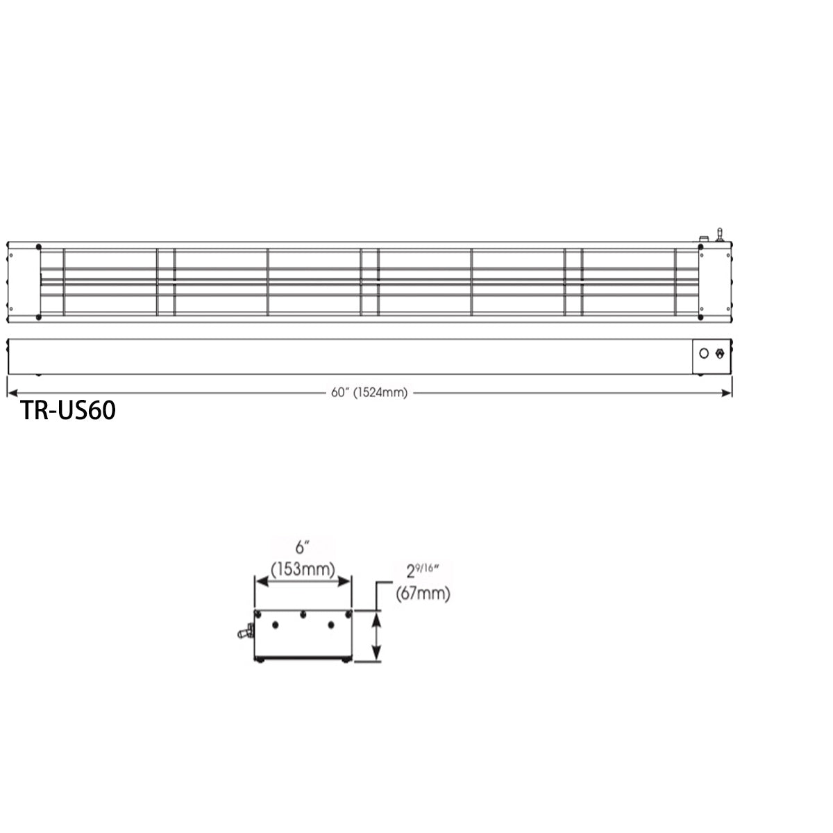 Electric Strip Heaters, 60", 12A, 1400W/120V/60Hz - Chefcoca