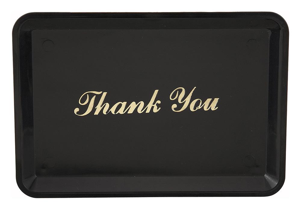 Winco Tip Tray with "Thank You" Gold Imprint - Chefcoca