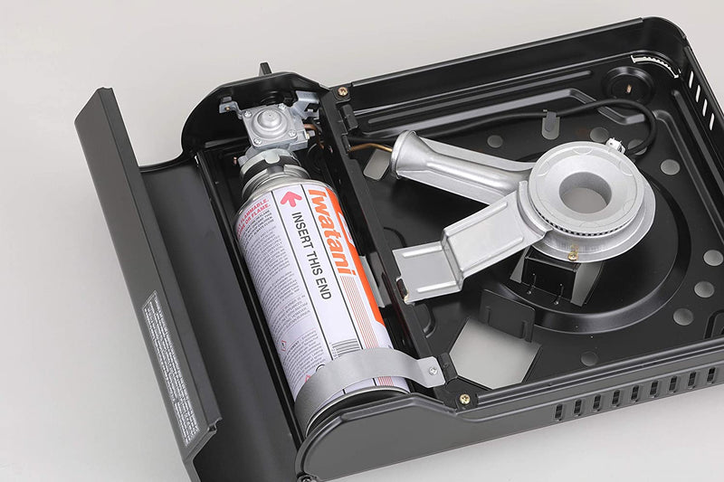 Iwatani 1-Burner 'Cassette Feu' Portable Butane Gas Stove with Carrying Case, 12000 BTU/hr