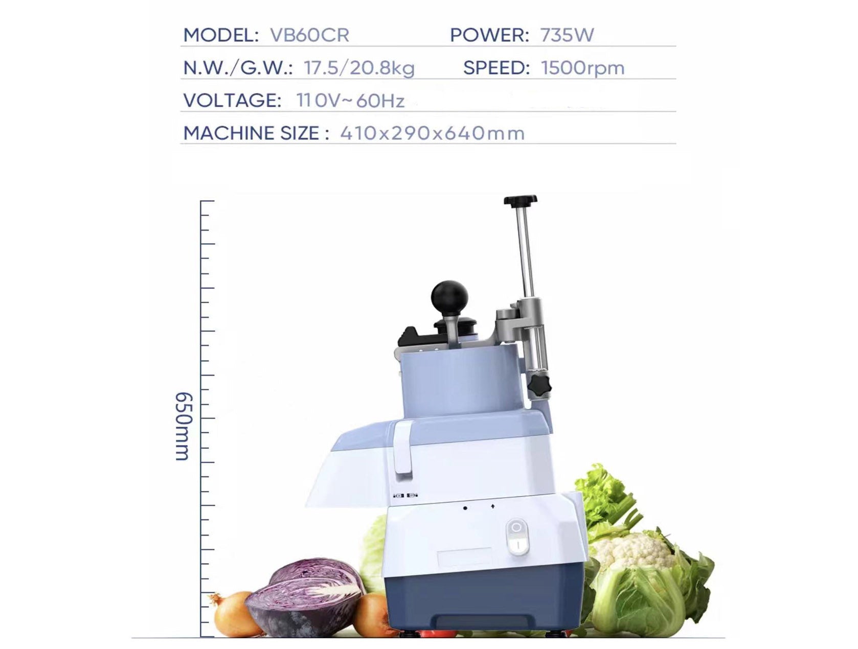 Vegetable food slicer processor vegetable fruit Cutter Machine(Bowl sold Seperately) - Chefcoca