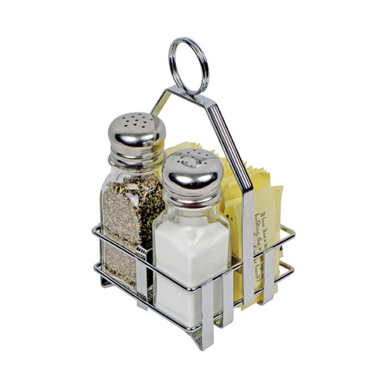 Shaker and Packet Holder, Chrome Plated