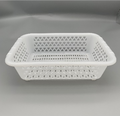 Plastic Rectangular Vegetable Wash Basket (31cmL x24cmW x 9.8cmD, Large Grid)