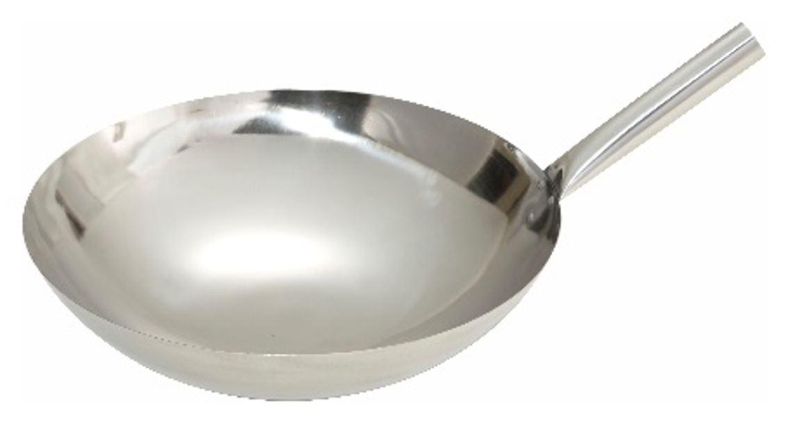 1 Piece Stainless Steel Mandarin Wok (14"-16" Dia.)