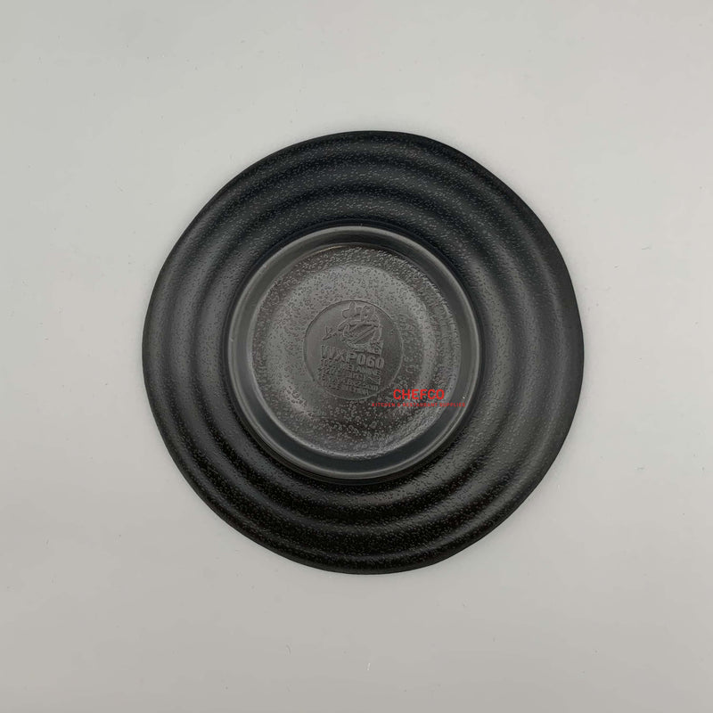 Matte Black Geometric Pattern Round Melamine Plate (WXP060)