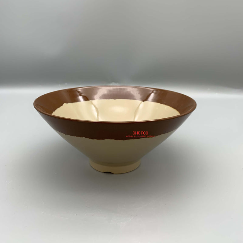 Dipped Brown Rim Melamine Bowl (WY0024-8C)