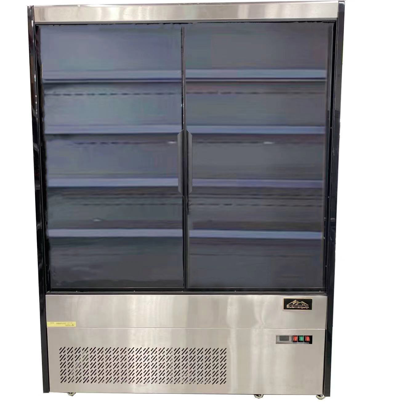 Two Doors Grab & Go Display Case, 59.1" wide Refrigerator - Chefcoca