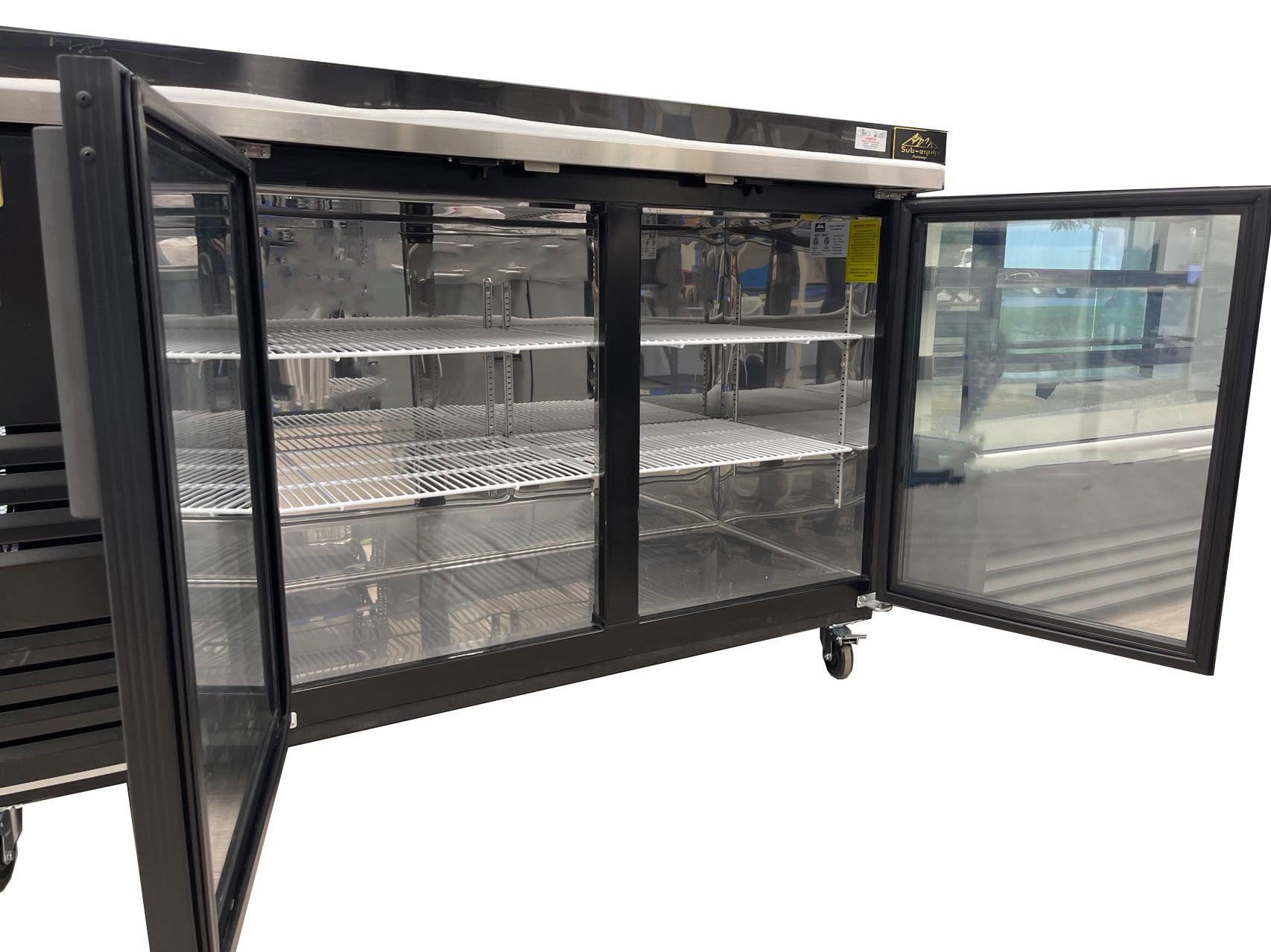 73" Swing Door Black Bar Cooler (73.1" x 24.4" x 36.2") - Chefcoca