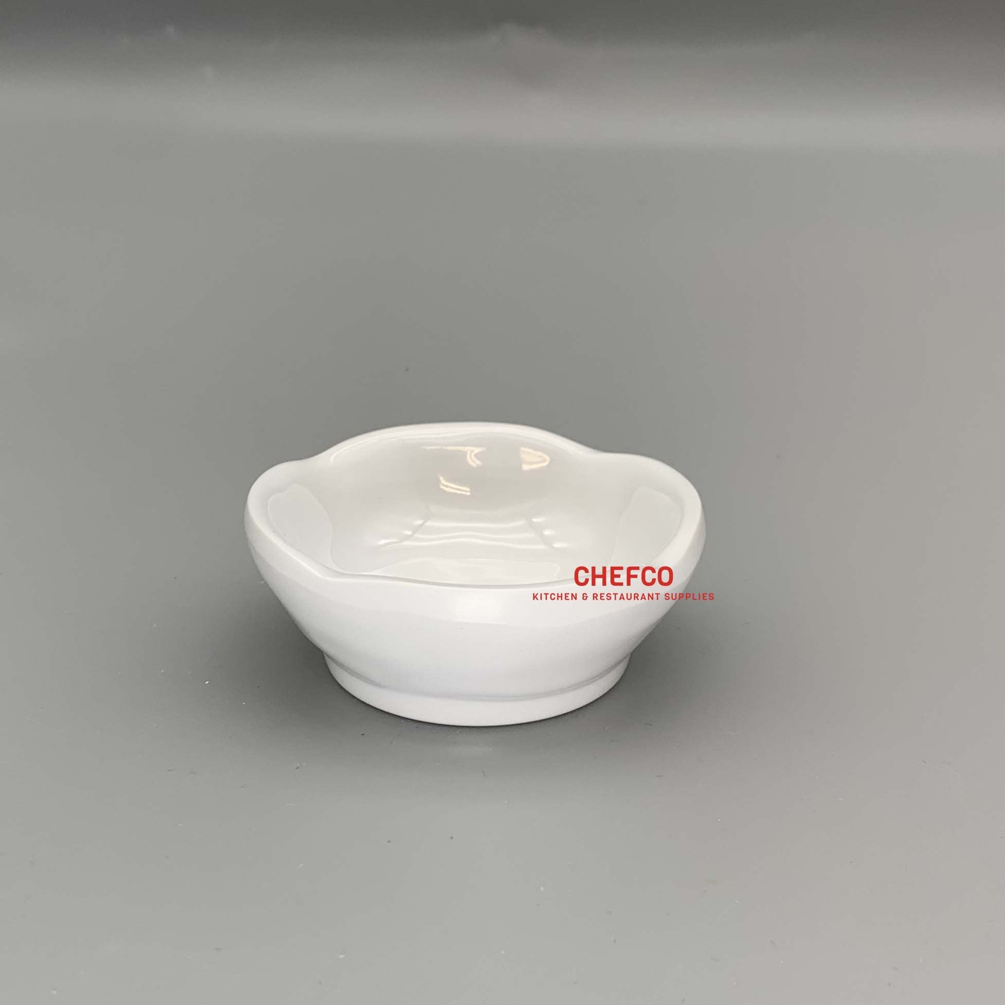 Flower Shape White Melamine Sauce Dish (Y4001)