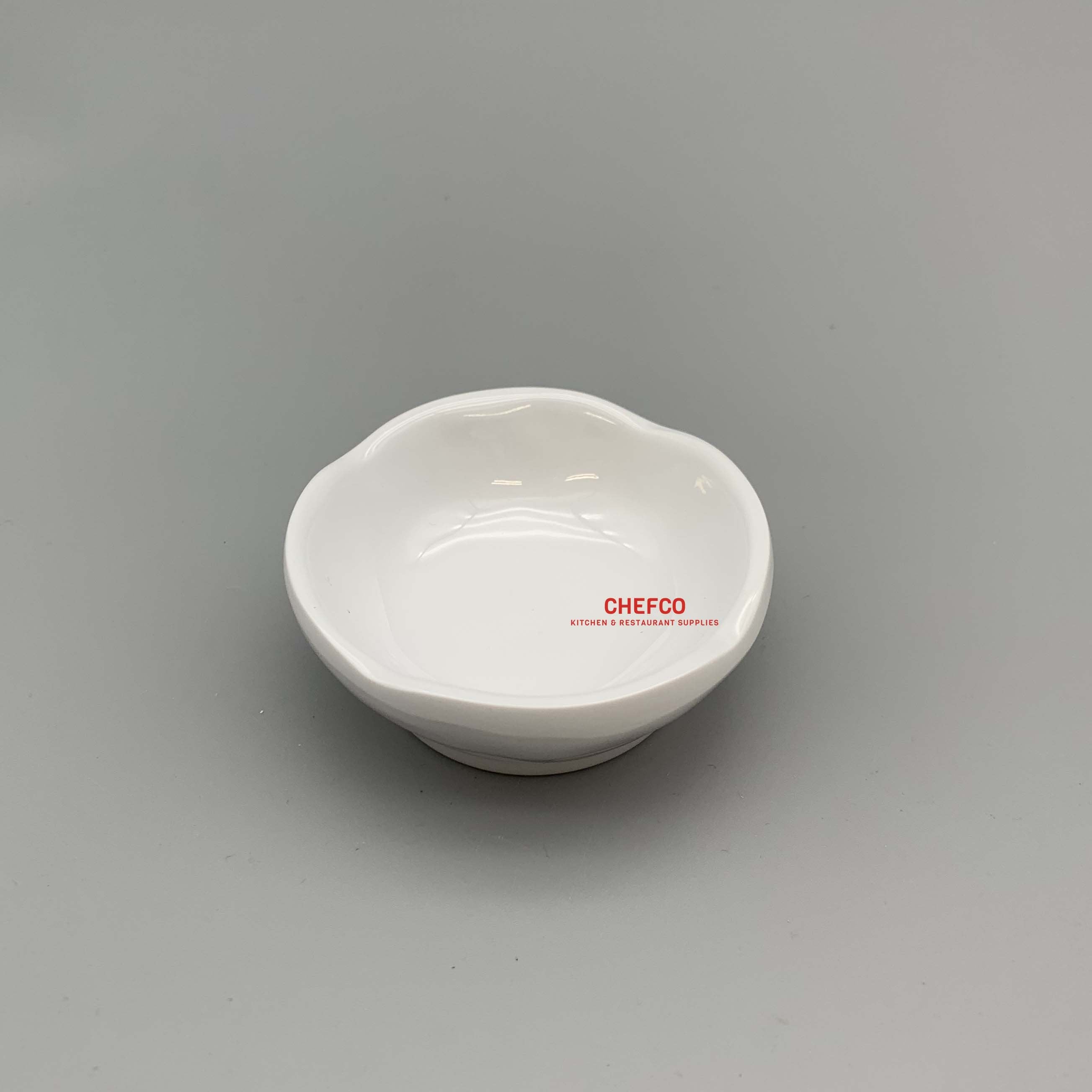 Flower Shape White Melamine Sauce Dish (Y4001)