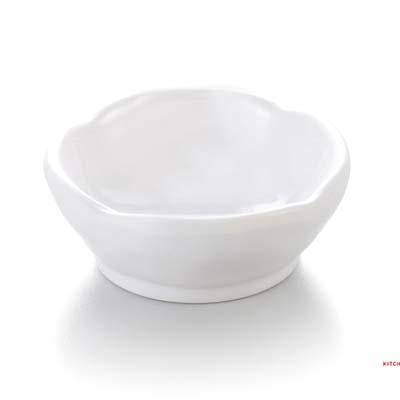 Flower Shape White Melamine Sauce Dish (Y4001)