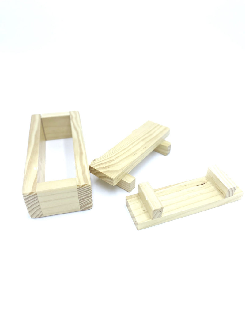 JapanBargain 3131, Wooden Rectangular Oshizushi Sushi Press  Mold Maker Rice Mold, 7x4 inch: Sushi Plates