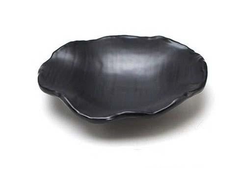 Matte Black Abstract Flower Shaped Melamine Plate (YG140009) - Chefcoca