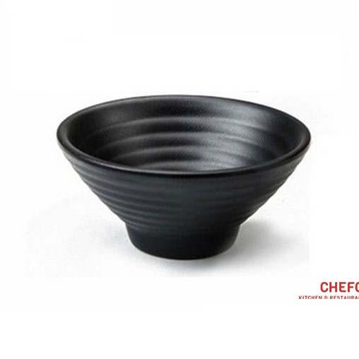 Matte Black Non-slip Tapered Melamine Bowl (YG140030)