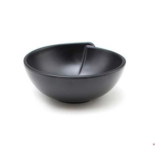 Matte Black Overlap Melamine Bowl (YG140111) - Chefcoca