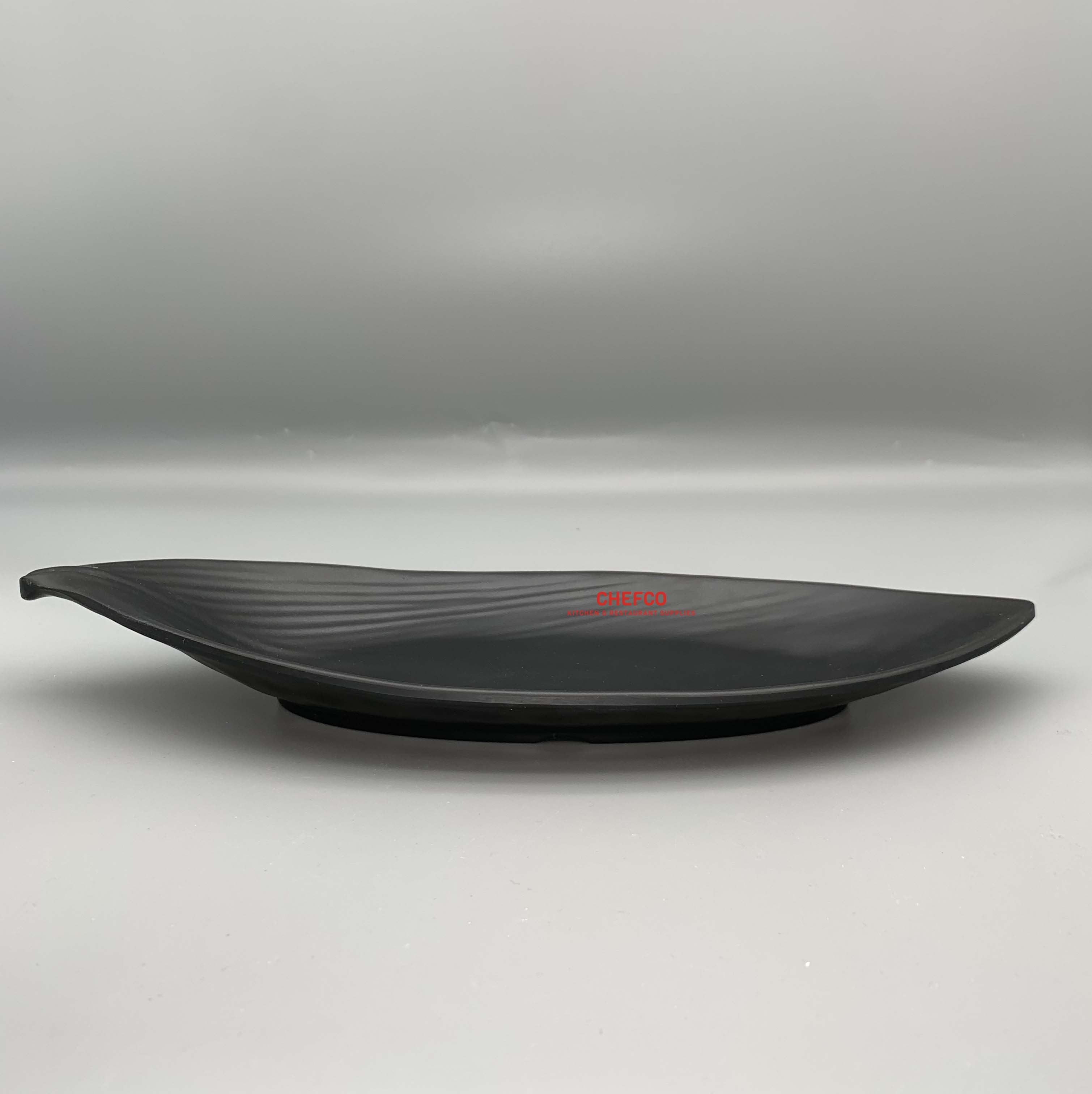 Matte Black Leaf Shaped Melamine Platter (YG142051)