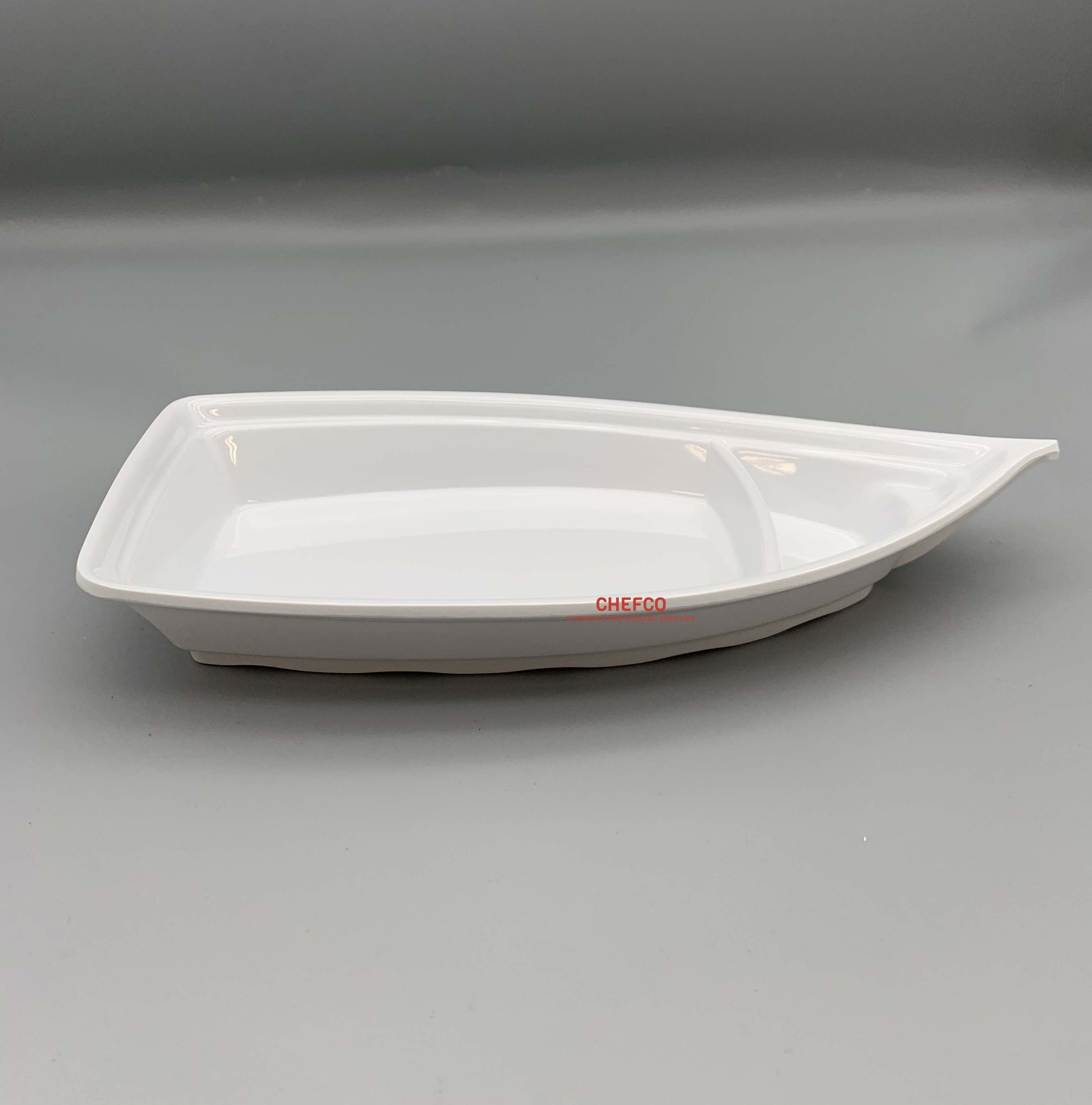 White Melamine Ship Shaped Platter (YG143002) - Chefcoca