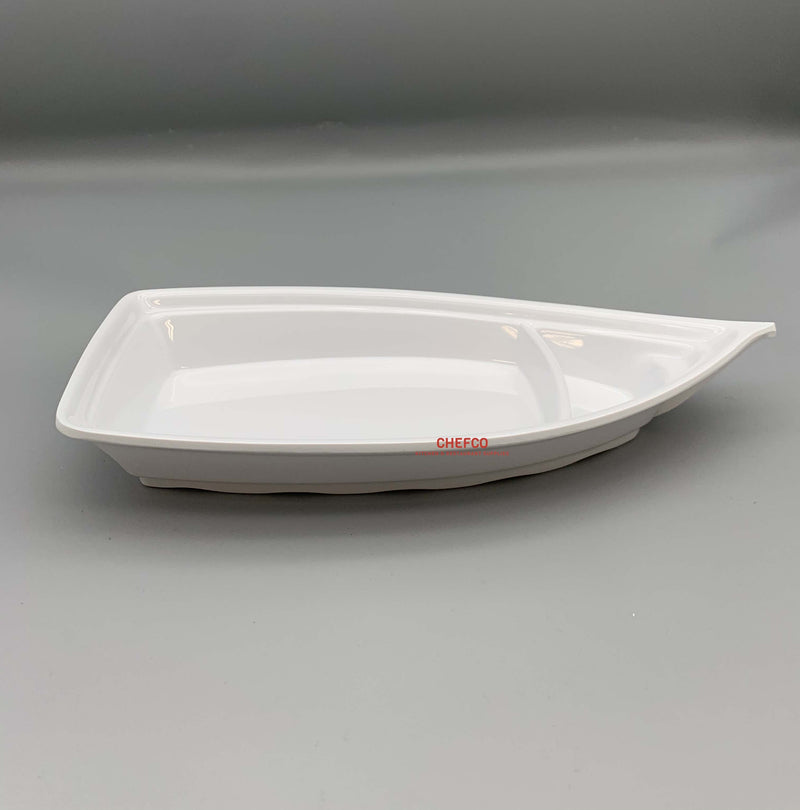 White Melamine Ship Shaped Platter (YG143002)