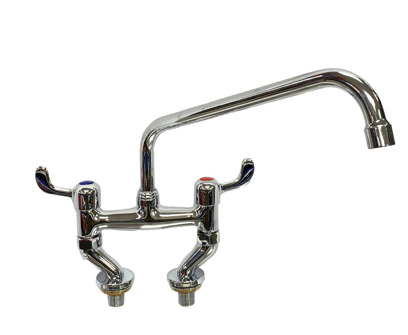 Wall-mounted Faucet With Adjustable Centers and 12" Swing Spout