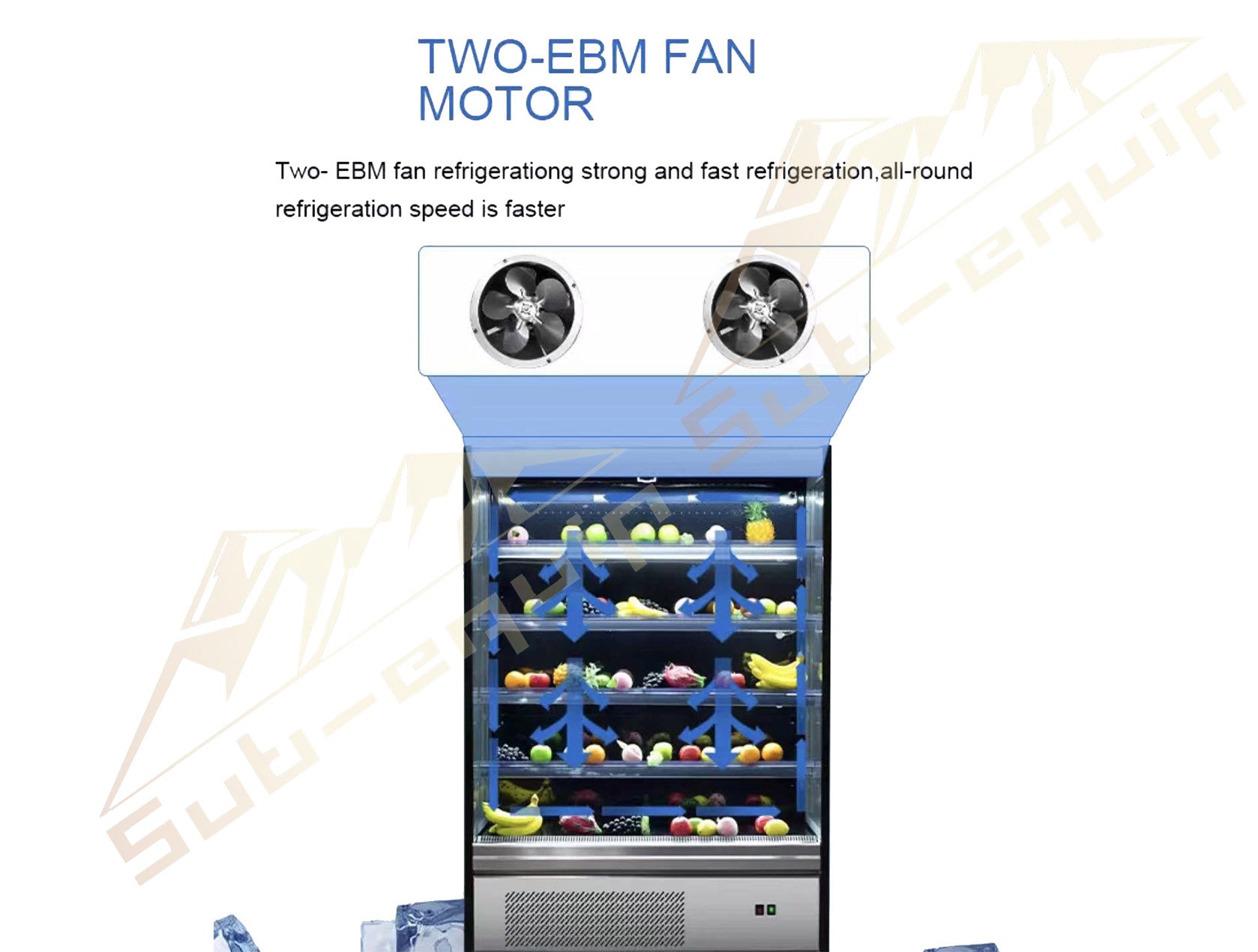 Two Doors Grab & Go Display Case, 59.1" wide Refrigerator