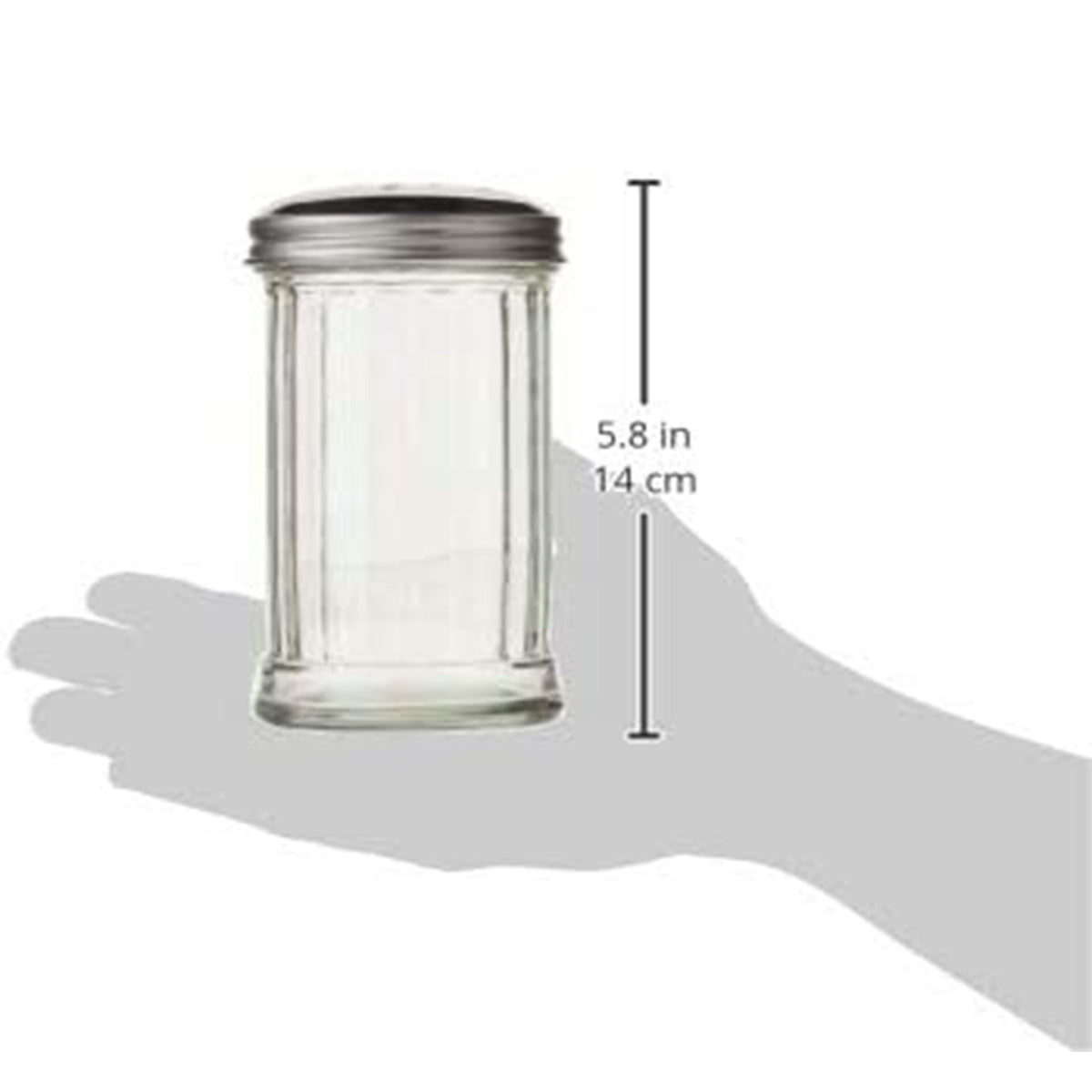 Sugar Pourer, 12 oz, Glass W/Perforated Top - Chefcoca