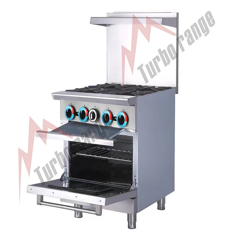 Turbo Range Natural Gas 4 Burner  24" Range with Space Saver Oven Base