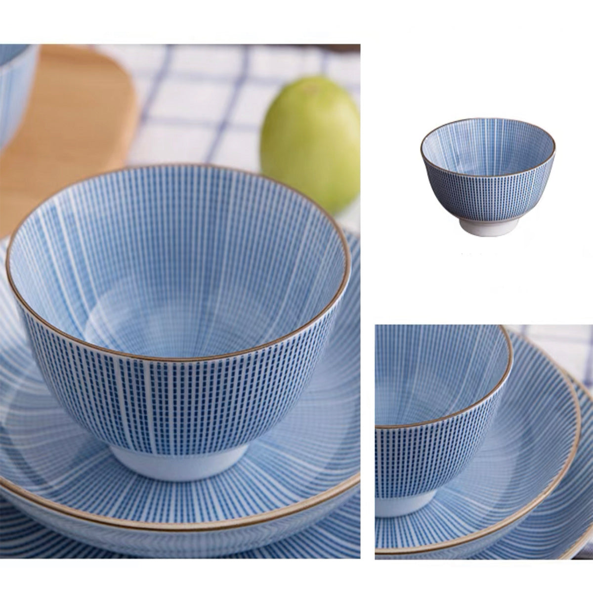 Blue Grid Bowl (PTC00019-PTC00021)