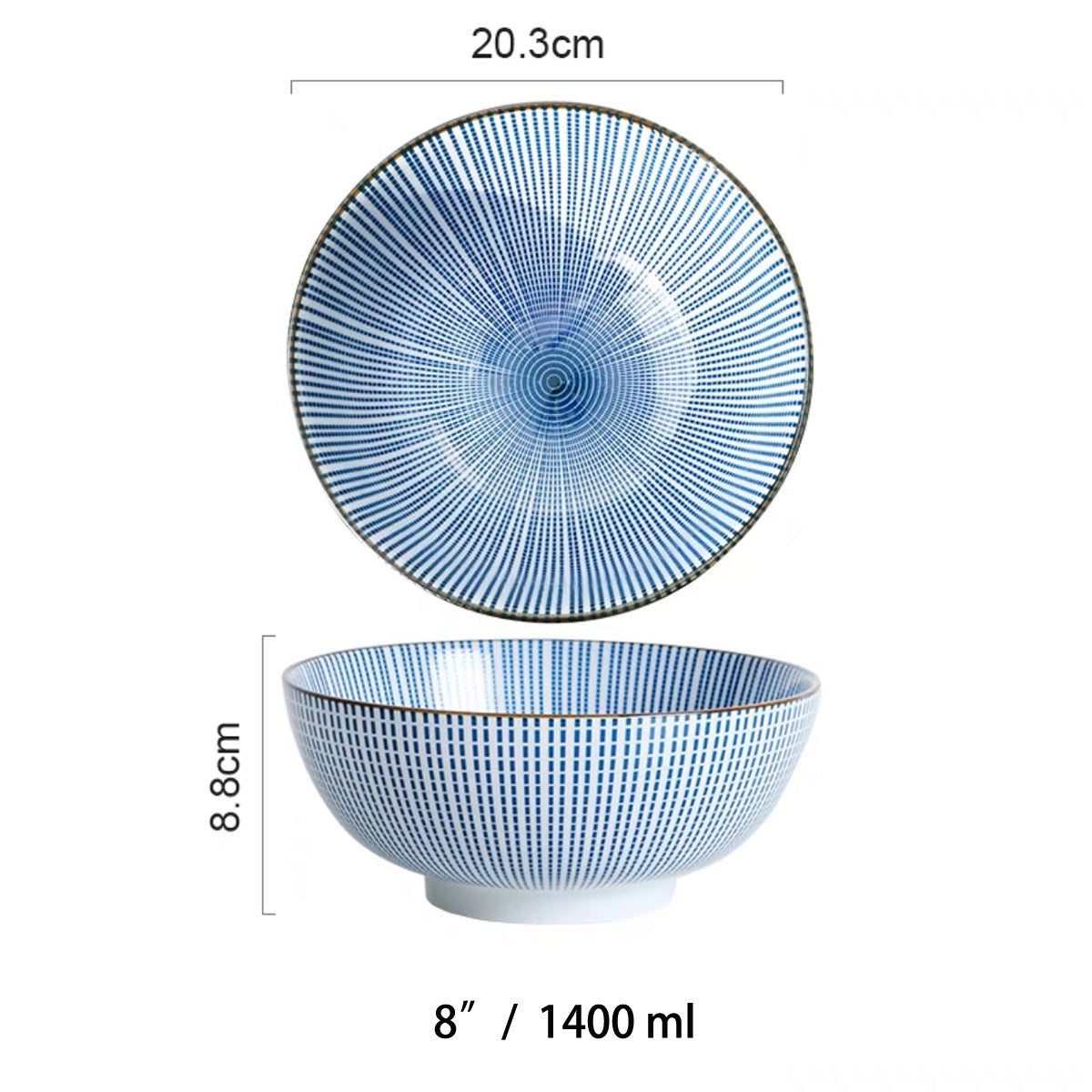 Blue Grid Bowl (PTC00019-PTC00021) - Chefcoca