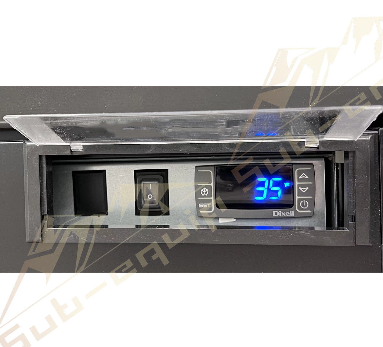 Sub-equip, 48ft³ Swinging Glass Door Freezer Merchandiser with LED Lighting