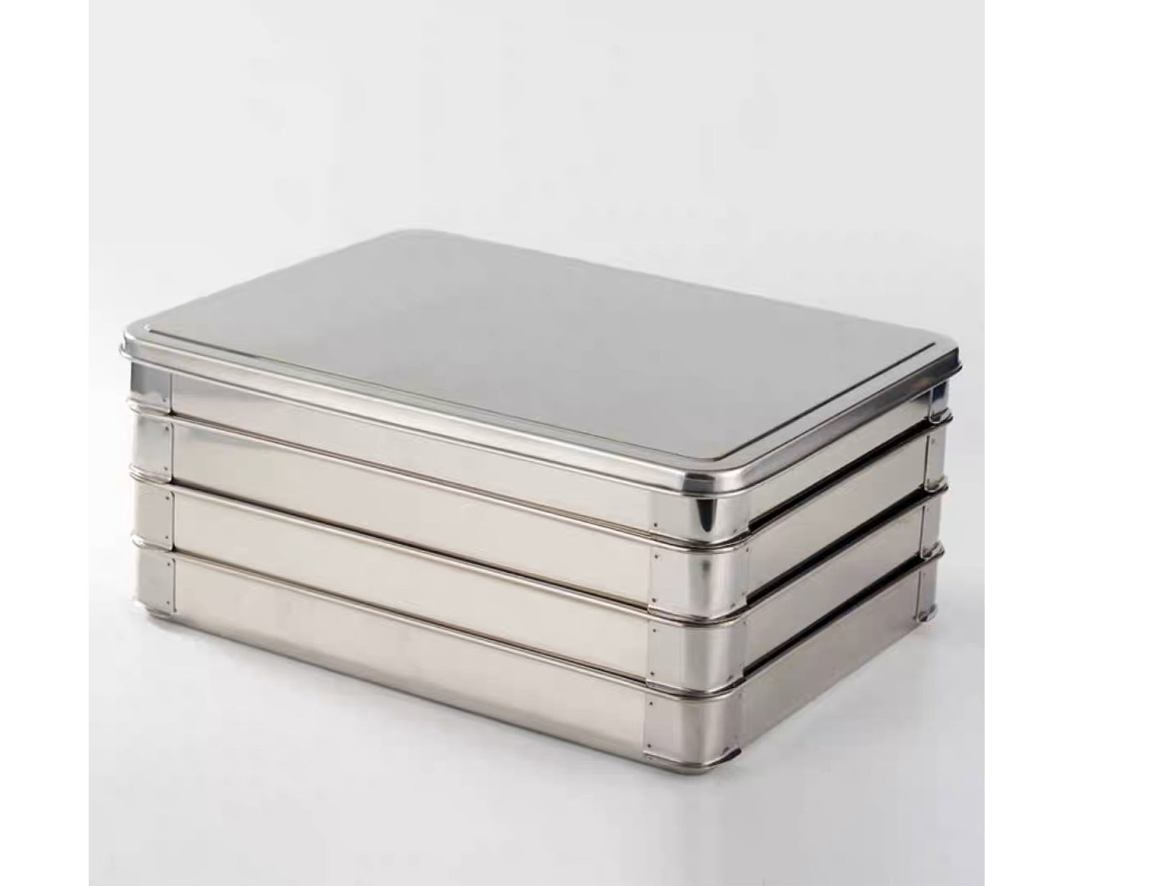 Stainless Steel Rectangular Food Tray (Lid sold separately)