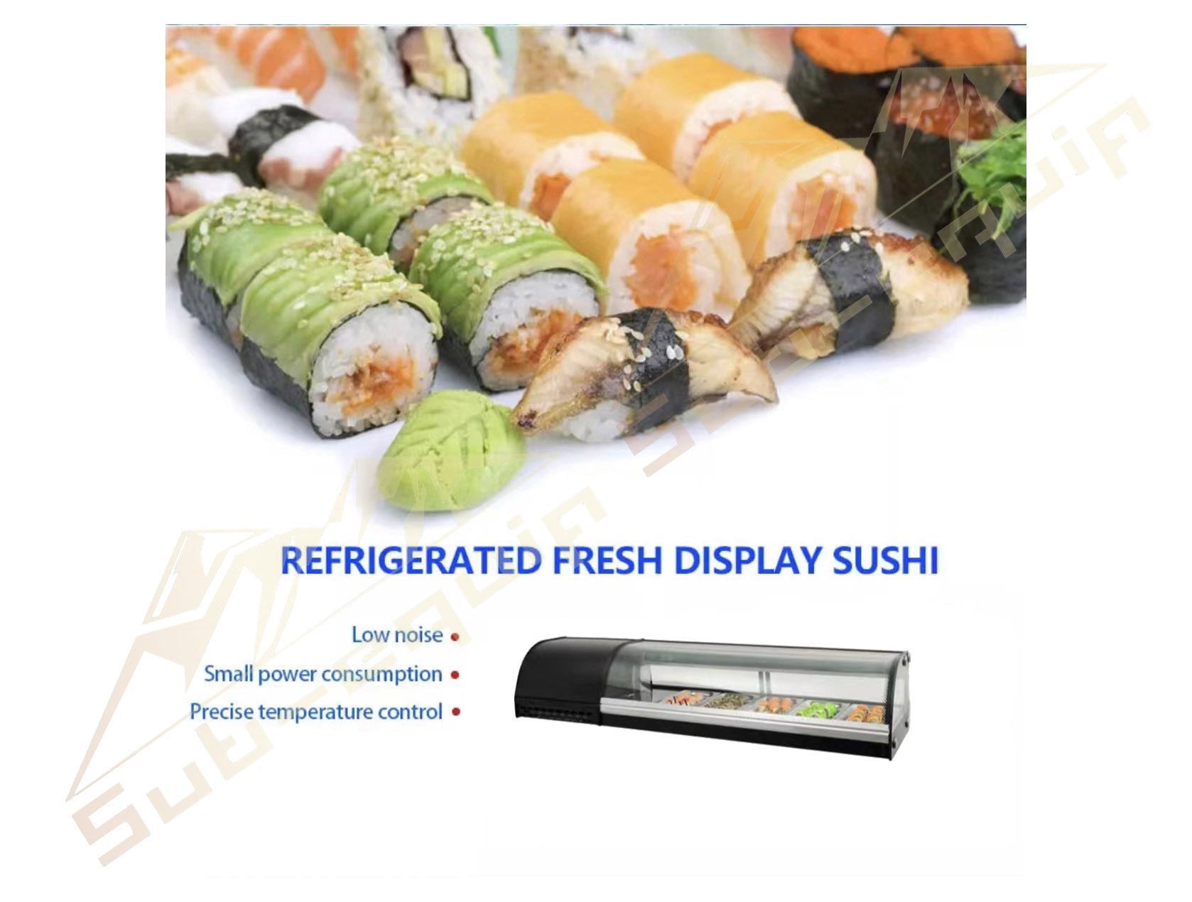 Sub-equip, 7FT Refrigerated Sushi Case (78.74"x16.3"x11.8") - Chefcoca